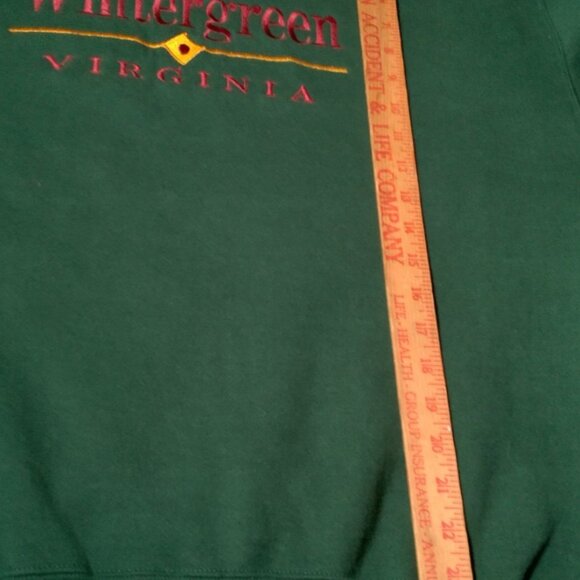 Vintage 1990s Wintergreen Ski Resort Virginia Sweatshirt L Green Skiing VA Retro - Picture 11 of 12
